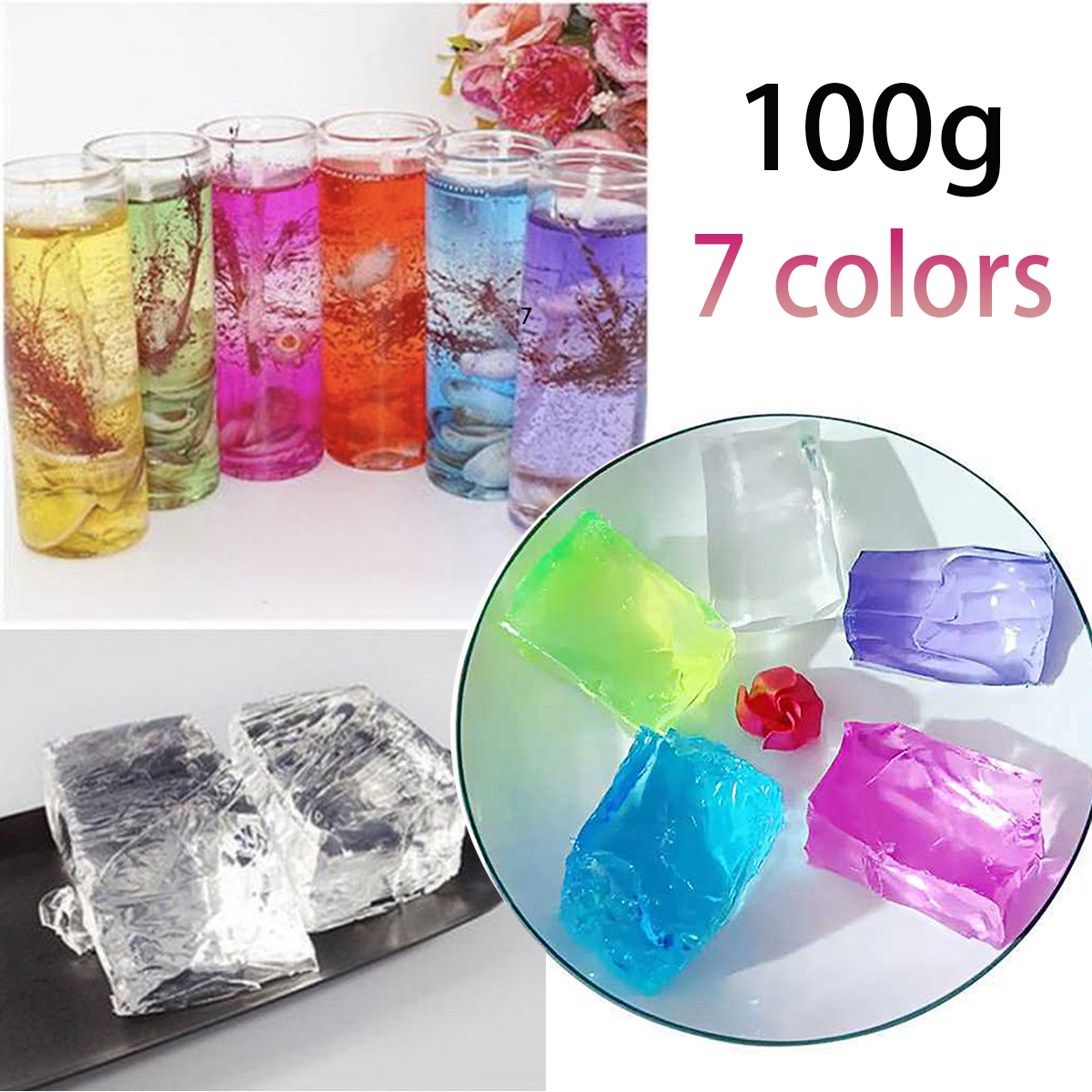 Candle Supplies In Bulk - 100G 7Colors Jelly Wax DIY Handmade