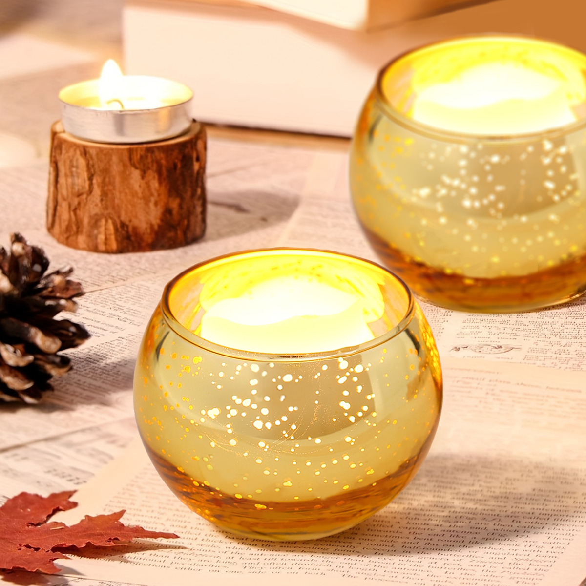 Round Gold Glass Candle Holder - đánh giá và giá Candle Glass Supplies