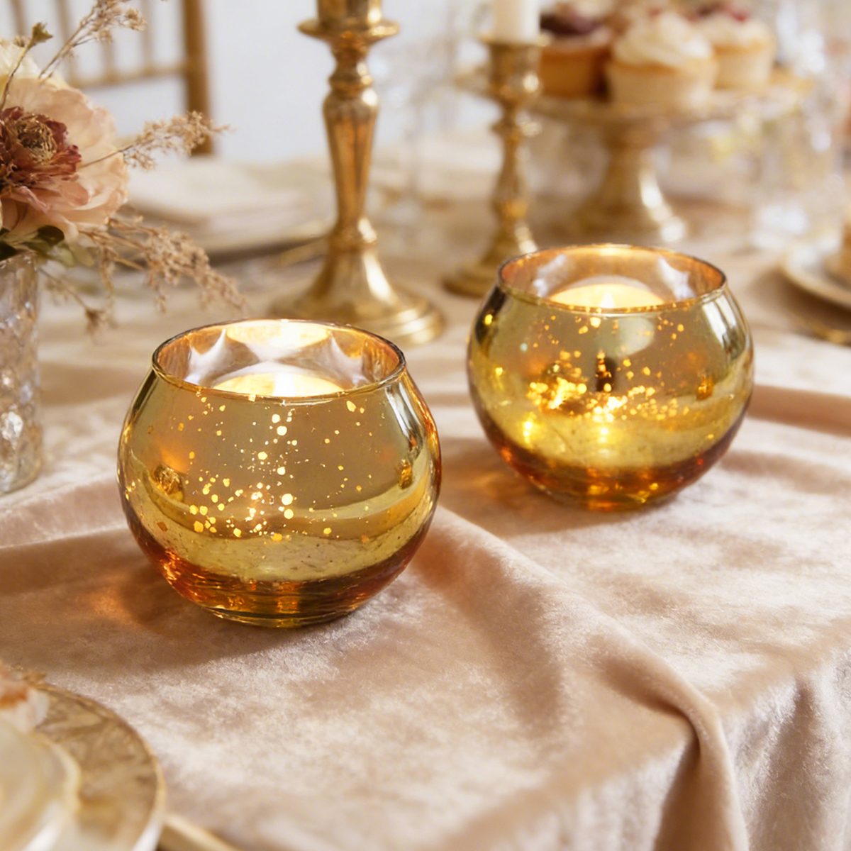 Round Gold Glass Candle Holder - đánh giá và giá Candle Glass Supplies