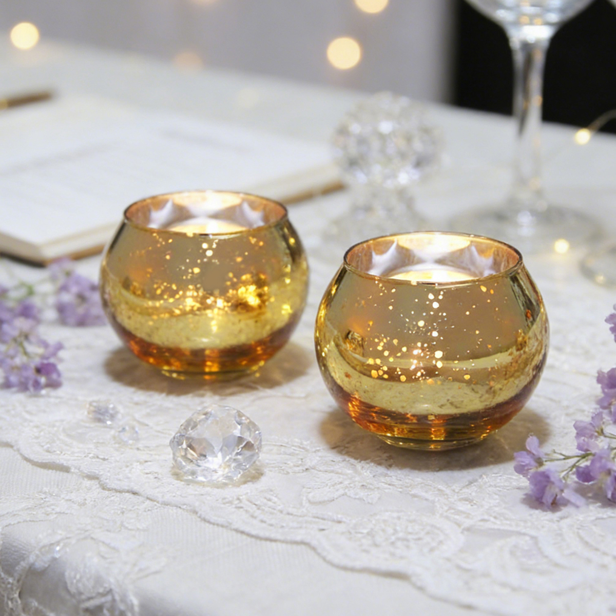 Round Gold Glass Candle Holder - đánh giá và giá Candle Glass Supplies